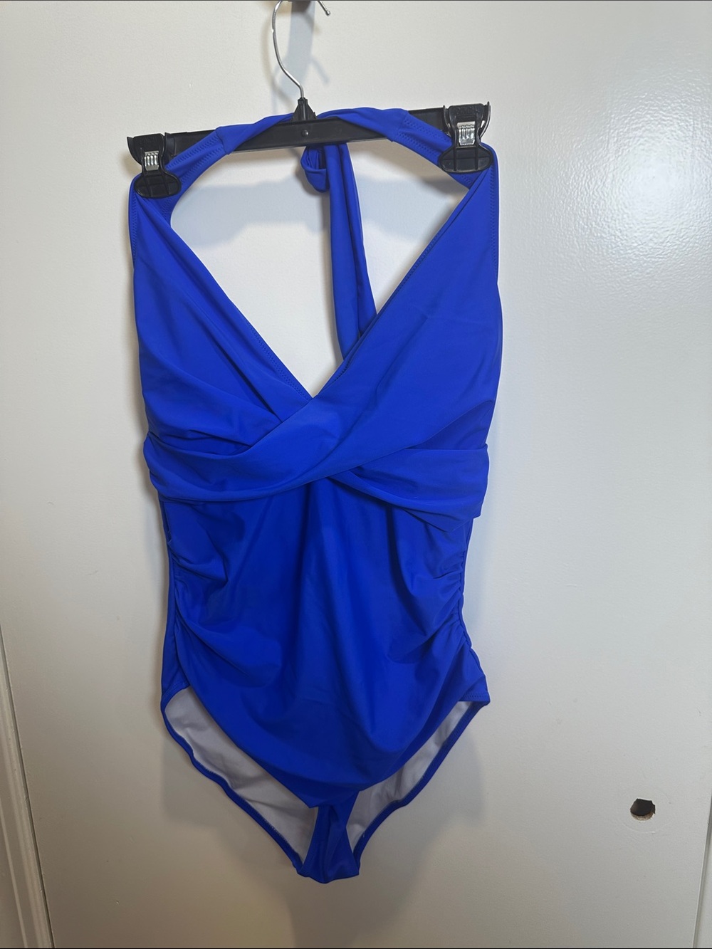 Women's Twist-Front One-Piece Swimsuit in Cobalt Blue (57)